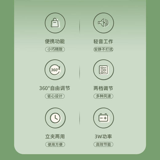 志高USB小风扇_壁挂迷你台夹扇F7-1(C) 商品图6