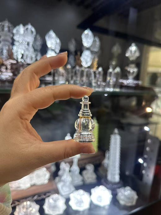 天然白水晶舍利塔摆件迷你佛塔原石精雕装藏舍利子甘露丸空瓶定制 商品图3