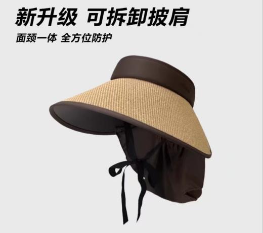 带防风绳和护颈罩的大帽檐防晒帽 商品图0
