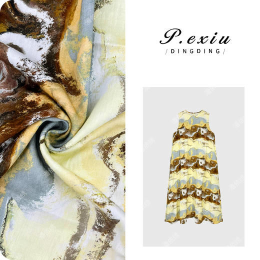 PanYiXiu/潘依绣【调色师】度假风艺术感水墨晕染连衣裙 WH00322 商品图0