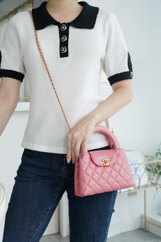 CHANEL香奈儿23K系列Kelly金标链条带手柄亮面小牛皮十色合集斜挎单肩手提包（HH） 商品图12