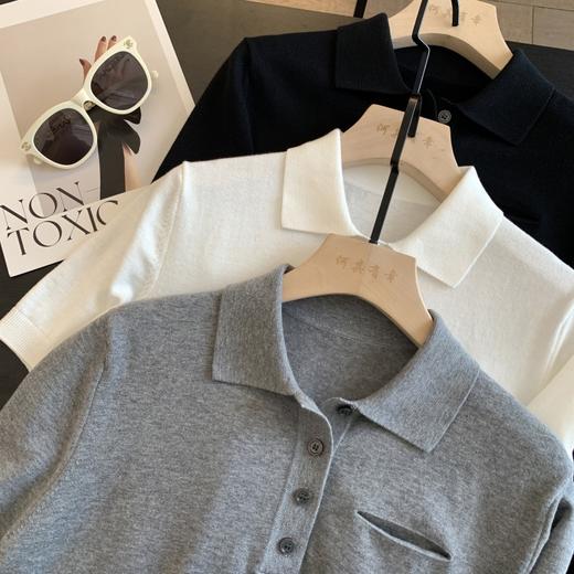 高品LP春夏知识分子针织Polo衫休闲通勤精梳棉短袖T恤 商品图9