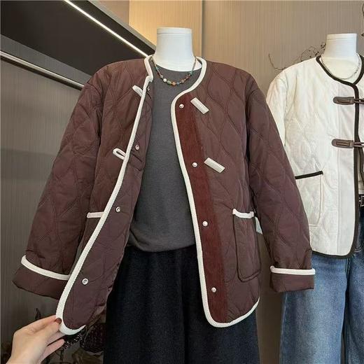 太划算了！！韩系28019 精致绗缝夹棉拼灯芯绒外套-喜出 商品图2