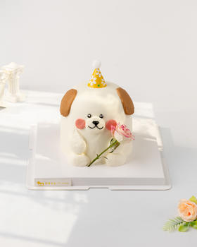 【纯动物奶油】小狗捧花生日蛋糕