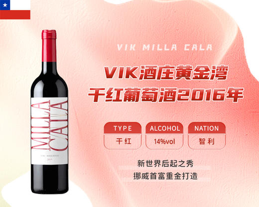 智利-VIK酒庄黄金湾干红葡萄酒2016年Chile&MILLA CALA2016 商品图0