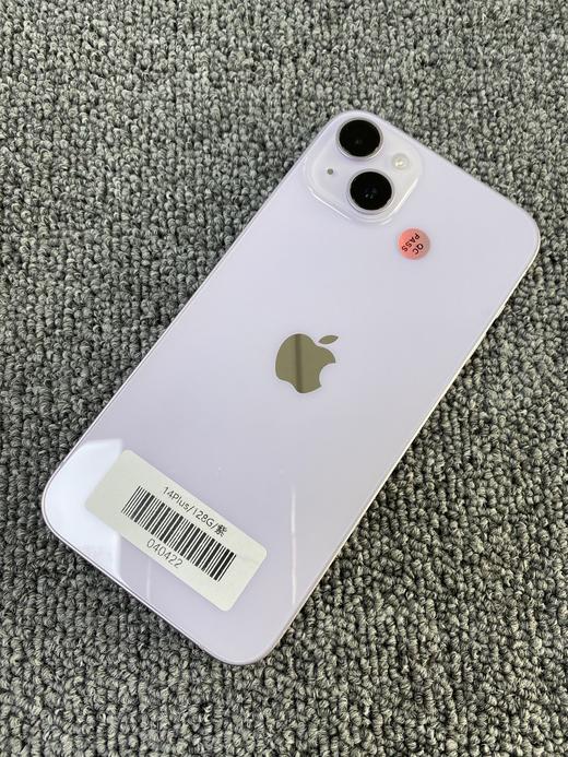 编号040422-苹果iPhone14Plus/128G/国行/紫色，5G手机，9.8新，原装机器，原机电池86%，特价3199元！质检工程师已深度检测通过，店保180天，请放心购买！ 商品图0