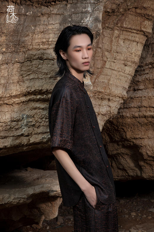 荷木HEMU丨2025SS[MEN]莨纱·短袖 商品图1