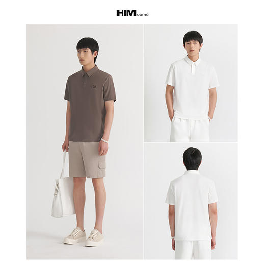 HIM漢崇  时尚都市翻领T恤男士商务休闲百搭舒适短袖Polo 2026夏季 商品图3