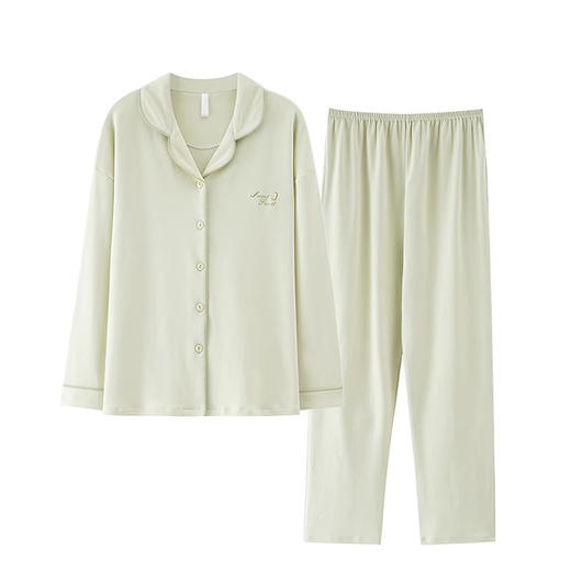 【158元2套】【专柜品质】】【带胸垫超柔长绒棉家居服】春夏季情侣全棉带胸垫可外穿家居服套装 商品图4