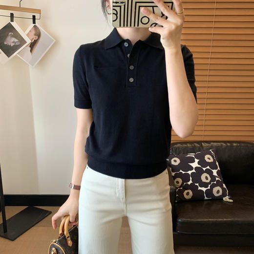 高品LP春夏知识分子针织Polo衫休闲通勤精梳棉短袖T恤 商品图7