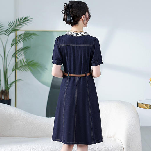 QYM 65020 -Y时尚飘带设计牛仔裙连衣裙气质A字裙 商品图2