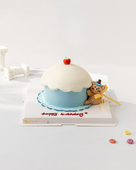 【纯动物奶油】蓝色抱抱小熊生日蛋糕