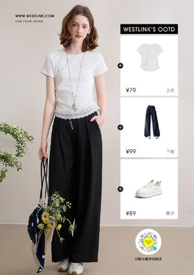 蕾丝拼接T恤，甜美温柔