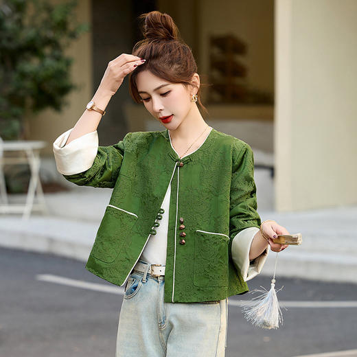改良新中式外套，中式气质提花试试气质国风上衣CZJ8766 商品图2