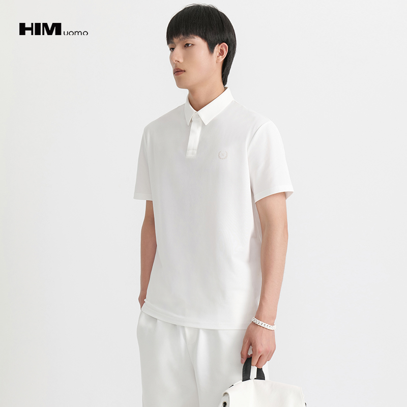 HIM漢崇  时尚都市翻领T恤男士商务休闲百搭舒适短袖Polo 2026夏季
