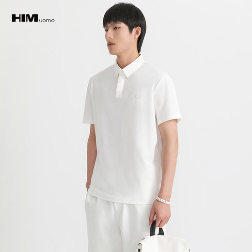 HIM漢崇  时尚都市翻领T恤男士商务休闲百搭舒适短袖Polo 2026夏季 商品图0