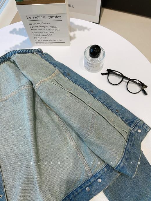 J原版美式复古酵素水洗牛仔宽圆领宽松牛仔外套 商品图12