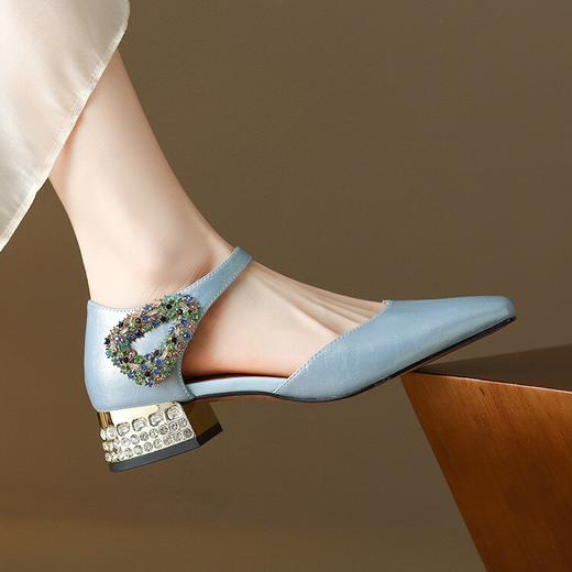 【预售5天】法式真皮玛丽珍方头仙女风水钻羊皮春季新款浅口单鞋HCYYHD&5995 商品图4