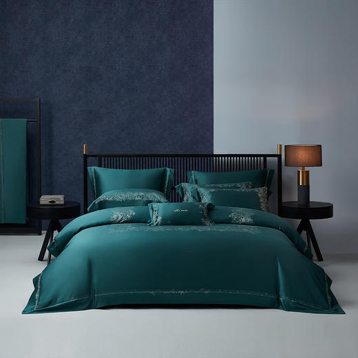 10 寐 四件套 纯棉色织提花：花妍  248*248*cm  吊牌价8899元 活动4999元 商品图0