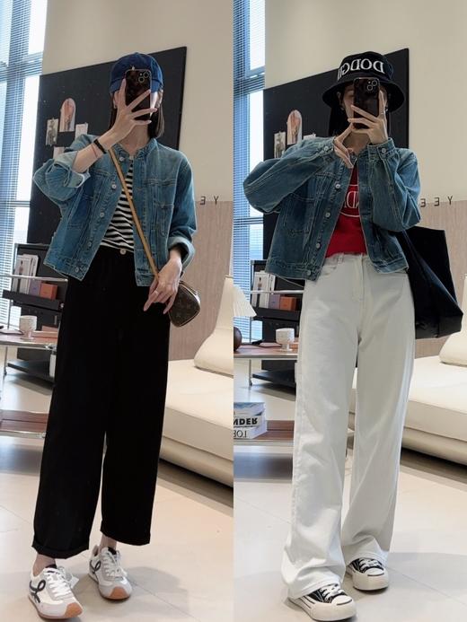 J原版美式复古酵素水洗牛仔宽圆领宽松牛仔外套 商品图2