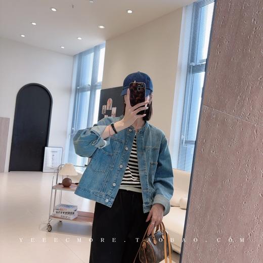 J原版美式复古酵素水洗牛仔宽圆领宽松牛仔外套 商品图3