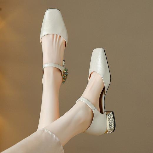 【预售5天】法式真皮玛丽珍方头仙女风水钻羊皮春季新款浅口单鞋HCYYHD&5995 商品图3