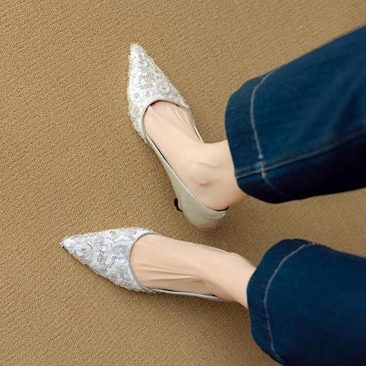 【预售5天】仙女风~春夏季新款尖头细跟甜美花朵珠片时装单鞋女DB&M6280 商品图2