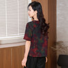 KQ-221809大妈纯色香云纱真丝上衣女夏圆领短袖简约大方桑蚕丝t桖小衫 商品缩略图3