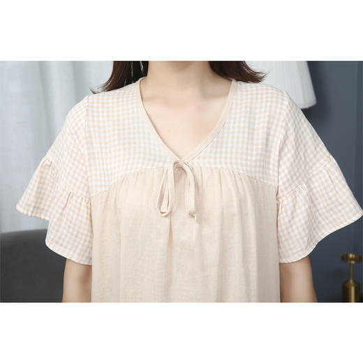 轻柔无感纱布裙  棕色/格子（女） 商品图2