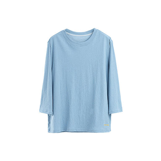 绽放旅行女装207朵/QQ糖T恤棉高支薄小圆领落肩七分袖百搭上衣 商品图4