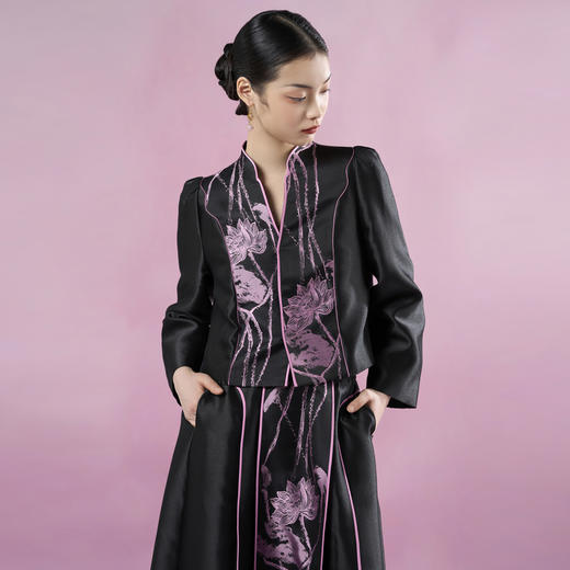 吉祥衣家气质高端新中式复古国风高级感短款长袖女装花生池泽外套 商品图1