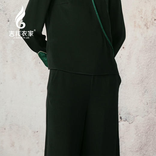 吉祥衣家新中式国风夏新款高端气质显瘦修身女装下衣翠萝西风裤子 商品图2
