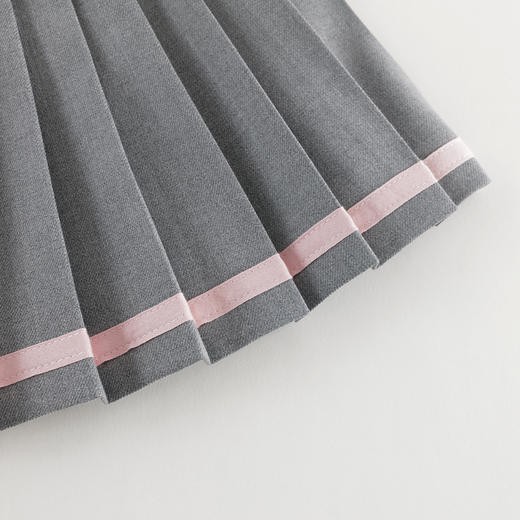 马克珍妮女童复古学院撞色百褶短裙半身裙儿童裙子秋装新款241502 商品图4