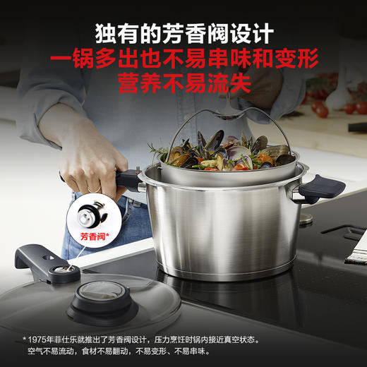 德国进口菲仕乐（Fissler）味达维皇家系列高压锅6升带蒸笼 商品图3