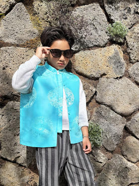 盛唐牡丹| 儿童系列|Kids 双龙团纹花蕾缎马甲