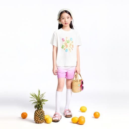 【实体店同款】女童SORONA凉感短袖针织衫夏季新款安奈儿童装AG521663 商品图3