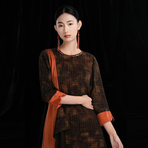 吉祥衣家新中式国风春夏新款高端气质显瘦修身女装落英昭昭连衣裙 商品图4