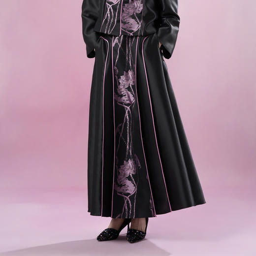 吉祥衣家2025春夏新款轻奢新中式国风马面裙裙灼灼芙蕖女装半裙 商品图2