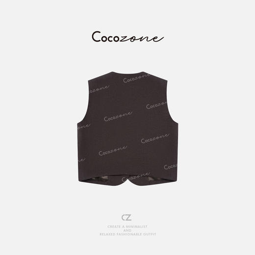 COCO ZONE 刘一一 小众高级感V领单排扣复古圆领马甲CD2A0718 商品图1
