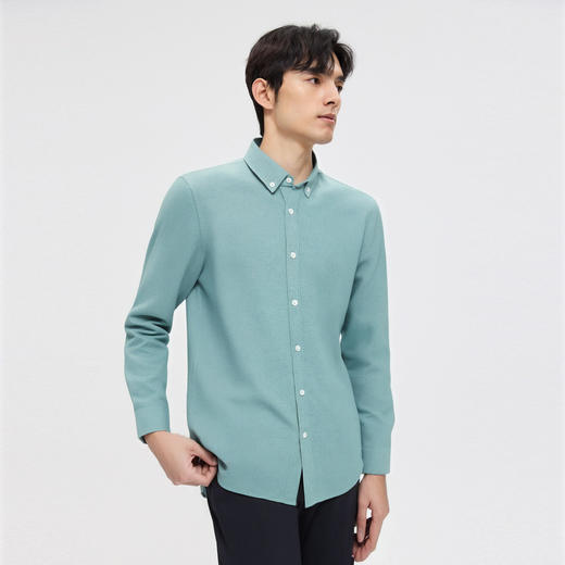 圣得西男装长袖衬衫秋季新款商务休闲打底简约多色易打理男士上衣 商品图3