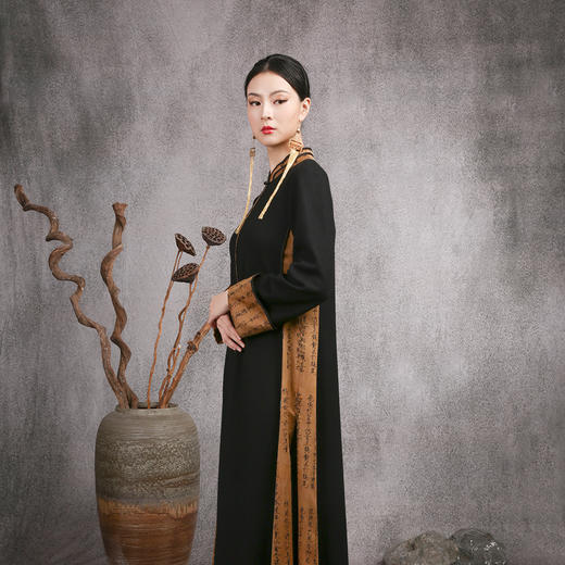 吉祥衣家新中式国风春夏新款高端气质显瘦修身女装游云惊龙连衣裙 商品图3