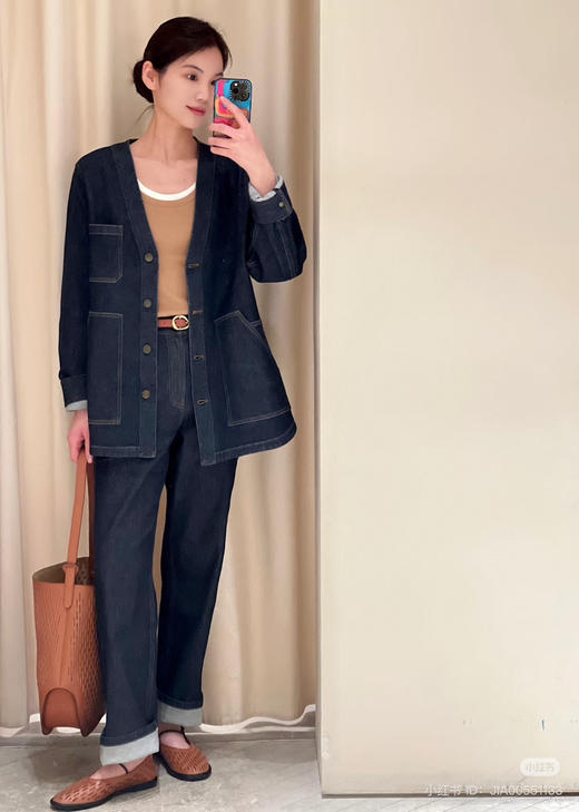 331-1 独家圆正 贾玲同款 小禾25升级版 进口土壤牛仔系列 棉弹牛仔外套 小直筒牛仔裤 商品图13