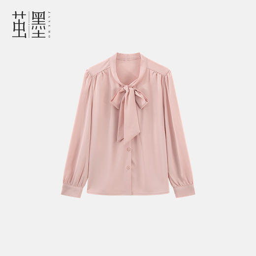 茧墨 法式浪漫飘带丝滑段面衬衫 商品图0