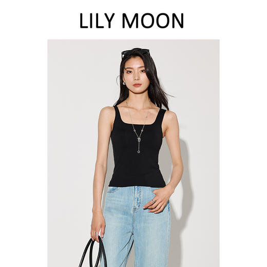 LILYMOON【冰丝宽肩吊带】一体杯方领背心内搭遮副乳 商品图3