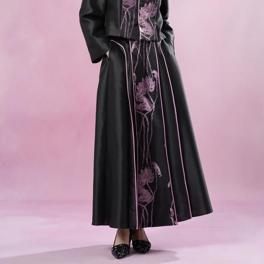 吉祥衣家2025春夏新款轻奢新中式国风马面裙裙灼灼芙蕖女装半裙 商品图1