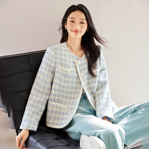 IC 小香风格子设计感甜美短外套女新款通勤气质精致优雅上衣 商品图2