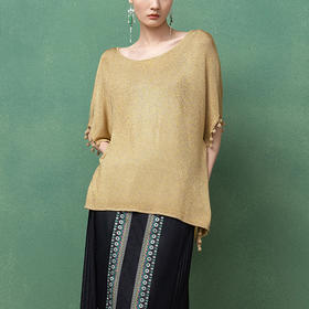 【林栖设计小店】复古流苏针织上衣优雅气质宽松显瘦2025夏季新品毛衣女1952133