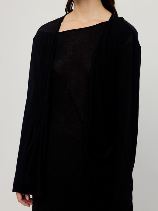 Ruohan 黑色磨砂棉开衫 商品图3