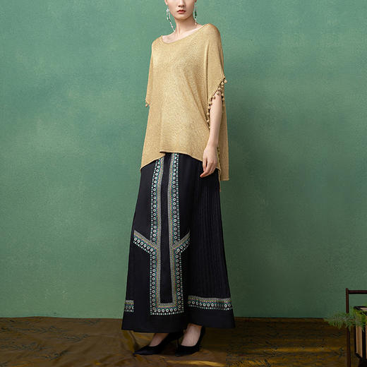 【林栖设计小店】复古流苏针织上衣优雅气质宽松显瘦2025夏季新品毛衣女1952133 商品图1