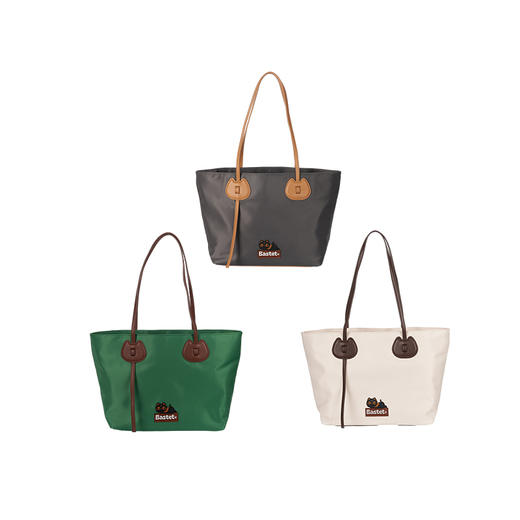 大英博物馆 巴斯特系列 萌猫托特包轻便休闲单肩包 绿色 黑色 米色 商品图4